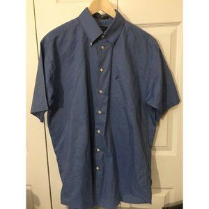Vintage Oxford Nautica Men’s Sz‎ L Shirt Blue Short Sleeve Button Down